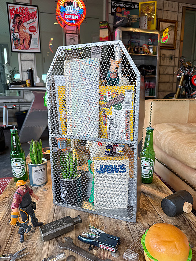 インダストリアル メタルウォールラック 2段タイプ 壁掛け収納 レター