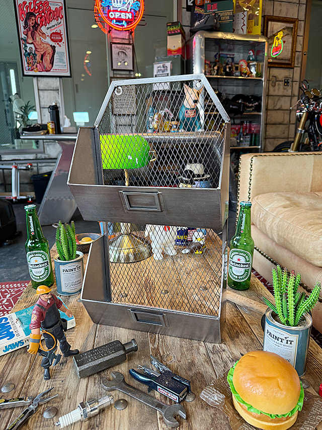 インダストリアル　メタルウォールラック　2段タイプ　壁掛け収納　レターラック ■ アメリカン雑貨 アメリカ雑貨 |  | 06