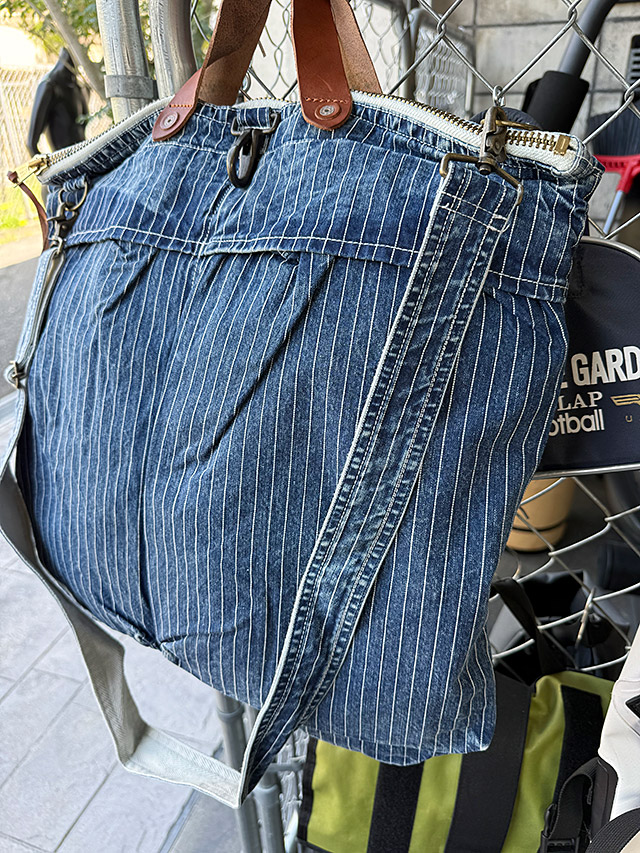 マストロ　デニム　ヘルメットバッグ　岡山産デニム　（ウォバッシュストライプ）　MADE IN JAPAN　アライヤン |  | 16