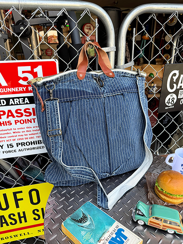 マストロ　デニム　ヘルメットバッグ　岡山産デニム　（ウォバッシュストライプ）　MADE IN JAPAN　アライヤン |  | 17