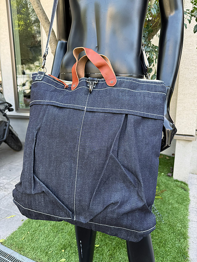 マストロ　デニム　ヘルメットバッグ　岡山産デニム　（インデイゴリジッド）　MADE IN JAPAN　アライヤン ■ アメリカ雑貨 アメリカン雑貨 |  | 01