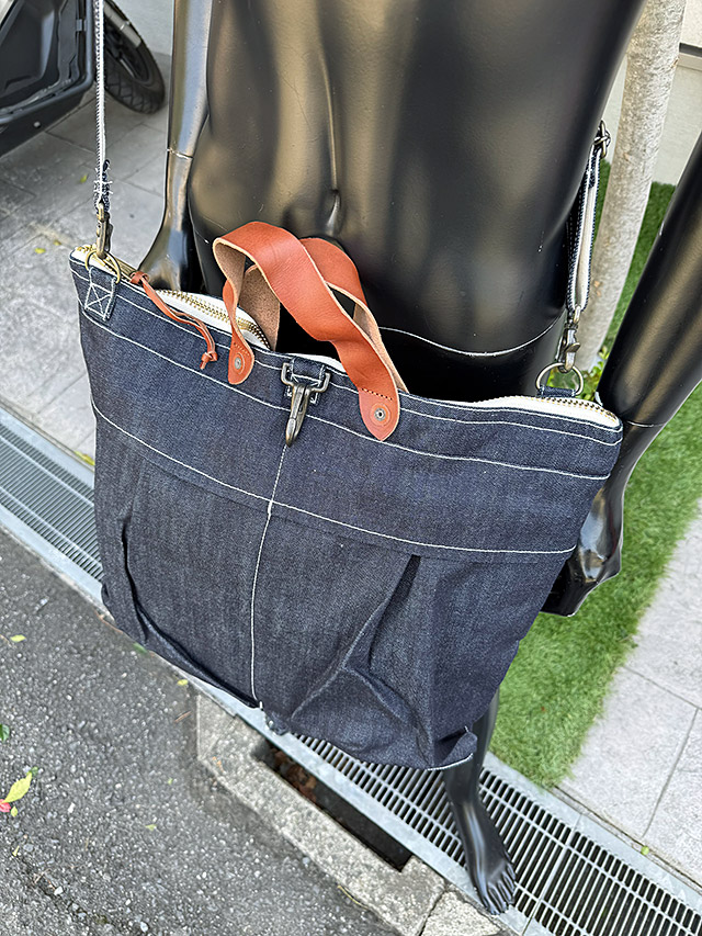 マストロ　デニム　ヘルメットバッグ　岡山産デニム　（インデイゴリジッド）　MADE IN JAPAN　アライヤン ■ アメリカ雑貨 アメリカン雑貨 |  | 02