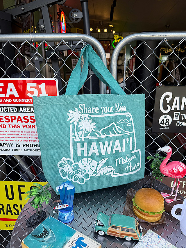 ハワイアン　ミント　ジュート　トートバッグ　Lサイズ ■ アメリカン雑貨 アメリカ雑貨 爆買 | 