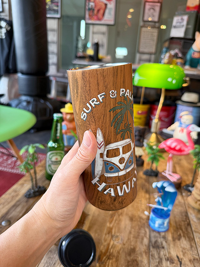 ハワイアン　ウッディプリント　ステンレス　耐熱ボトル　550ml　（サーフバス）　二重構造　水筒　保冷＆保温 |  | 04