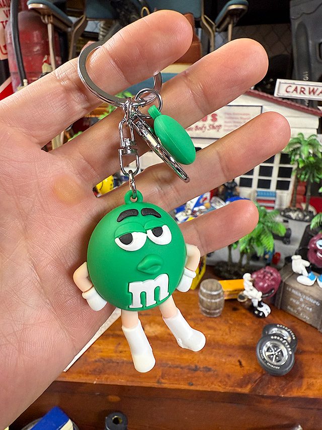 M&M's PVCフィギュア キーホルダー （グリーン） □ アメリカン雑貨