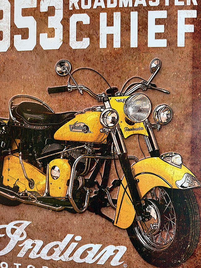 インディアンモーターサイクル 1953 ロードマスター チーフ ブリキ看板