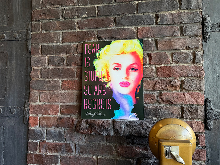 マリリン・モンロー　ブリキ看板　（FEAR IS STUPID, SO ARE REGRETS） ■ アメリカン雑貨 アメリカ雑貨 |  | 04