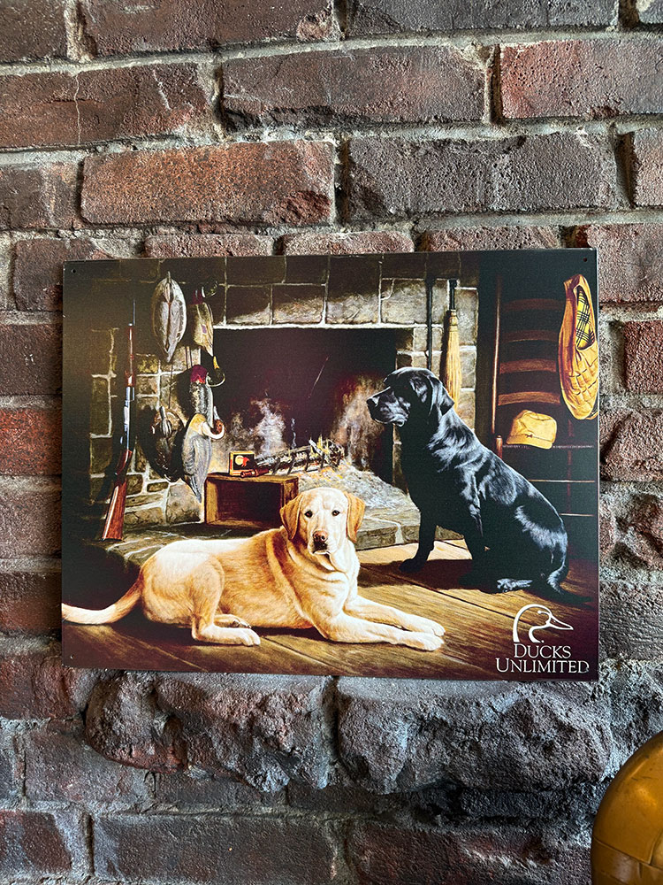 ラブラドール　＆　ゴールデン　ブリキ看板　（Waitng at Crow's Creek）　■ アメリカ雑貨 アメリカン雑貨 | アメリカン レトロ