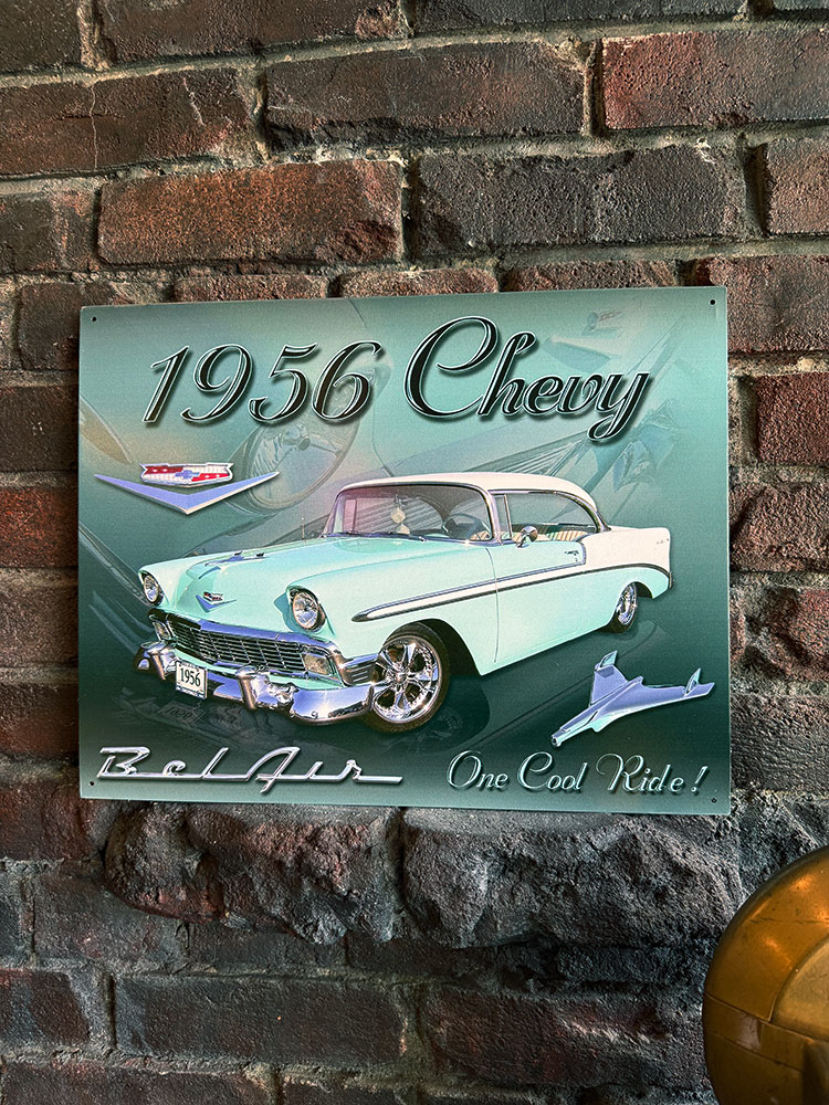 Chevy 1956年 シボレー ベルエア ブリキ看板 □ アメリカン雑貨