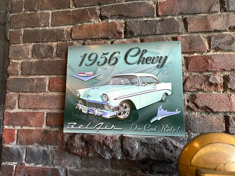 Chevy 1956年 シボレー ベルエア ブリキ看板 □ アメリカン雑貨