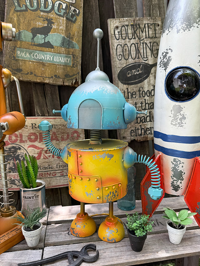 ジャンクヤード ブリキロボット ガーデンオブジェ （3号機） 単品