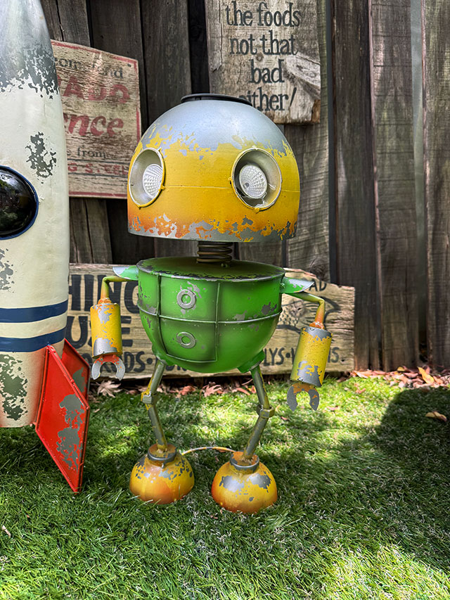 ガーデンオーナメント ブリキ ロボット ガーデニング ブリキ ロボット