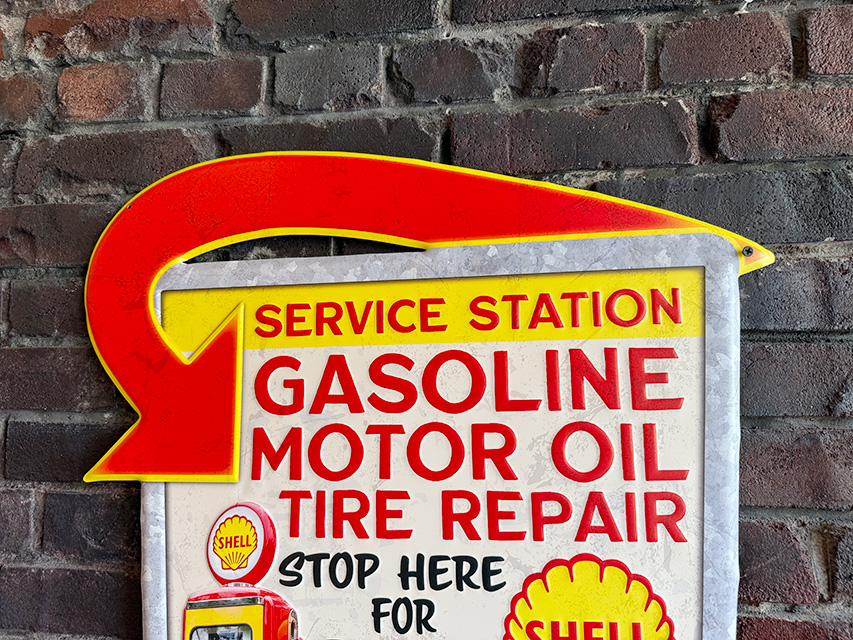 シェル　ロードサイド　サービスステーション　エンボスティンサイン　ブリキ看板 ■ アメリカン雑貨 アメリカ雑貨 |  | 01