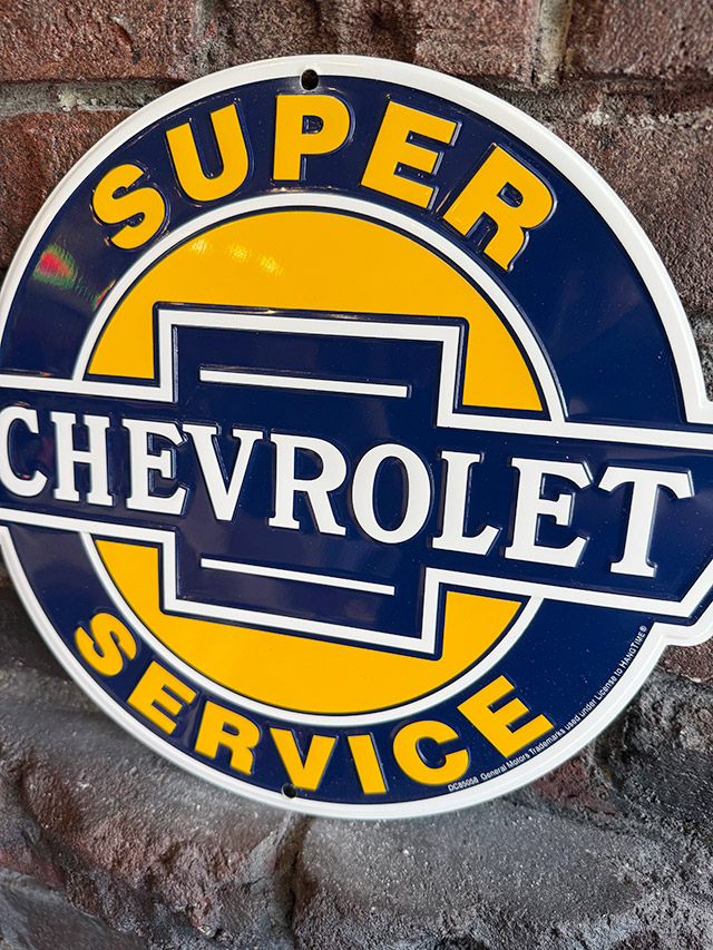 シボレー　スーパーサービス　ダイカット　エンボス　ティンサイン　ブリキ看板 ■ アメリカン雑貨 アメリカ雑貨 |  | 01