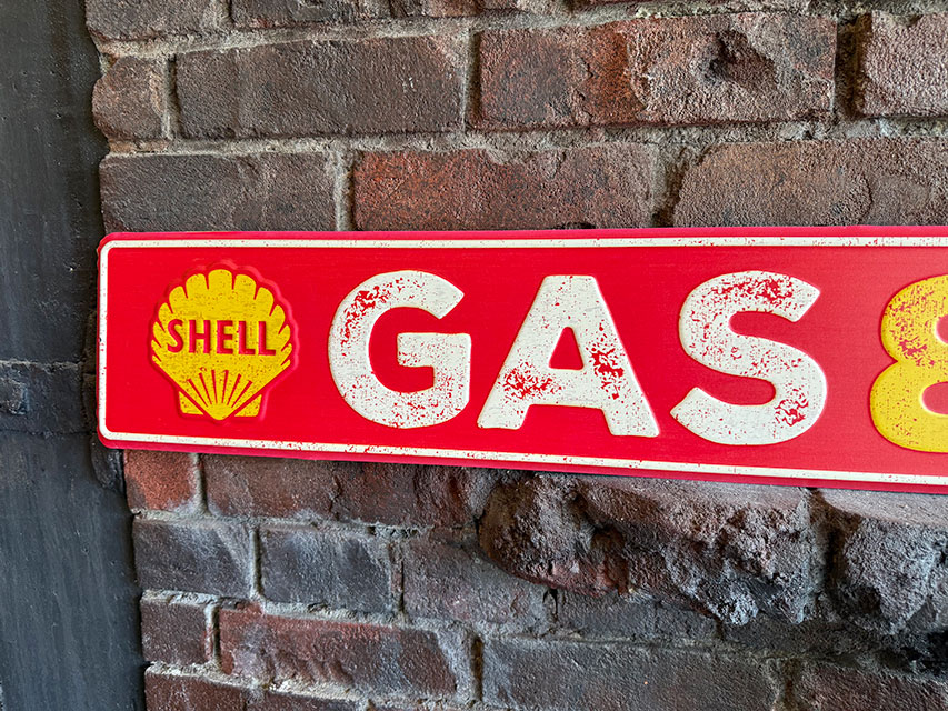 シェル　ガス＆オイル　エンボス　ティンサイン　ブリキ看板 ■ アメリカン雑貨 アメリカ雑貨 |  | 01