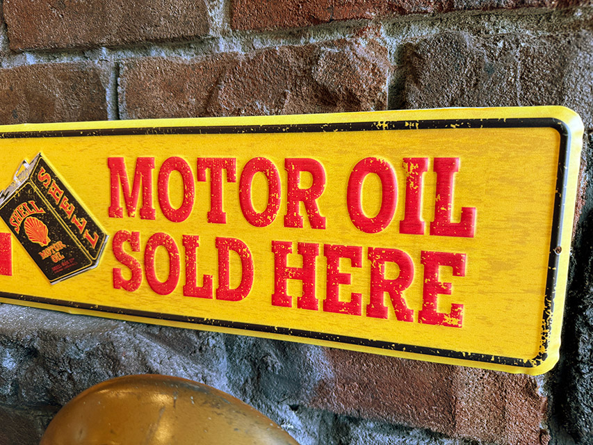 シェル　ストリートサイン　（SHELL MOTOR OIL SOLD HERE）　エンボス　ティンサイン　ブリキ看板 ■ アメリカン雑貨 アメリカ雑貨 |  | 02