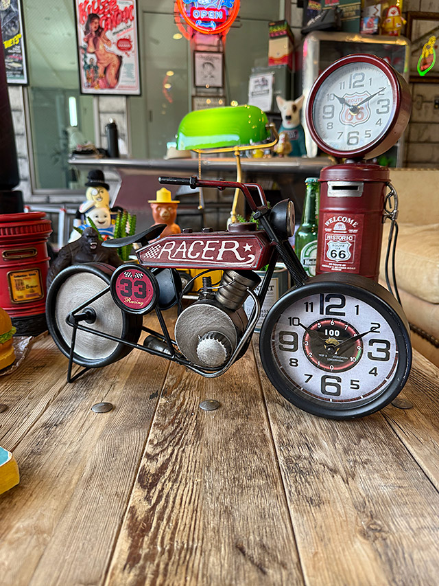 ヴィンテージ　モーターサイクル　テーブルクロック　置き時計 ■ アメリカン雑貨 アメリカ雑貨 | 