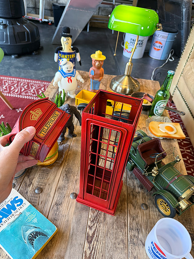 イギリス ロンドン 赤い電話ボックス ワインホルダー ブリキオブジェ