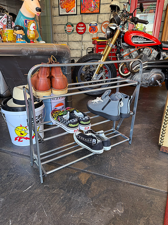 ポストジェネラル　フォルダブル　シューズラック　ジンク　（シルバー）　折り畳み式　靴置き ■ アメリカン雑貨 アメリカ雑貨 |  | 05