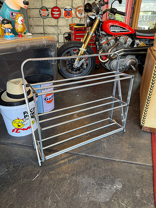 ポストジェネラル　フォルダブル　シューズラック　ジンク　（シルバー）　折り畳み式　靴置き ■ アメリカン雑貨 アメリカ雑貨 |  | 08