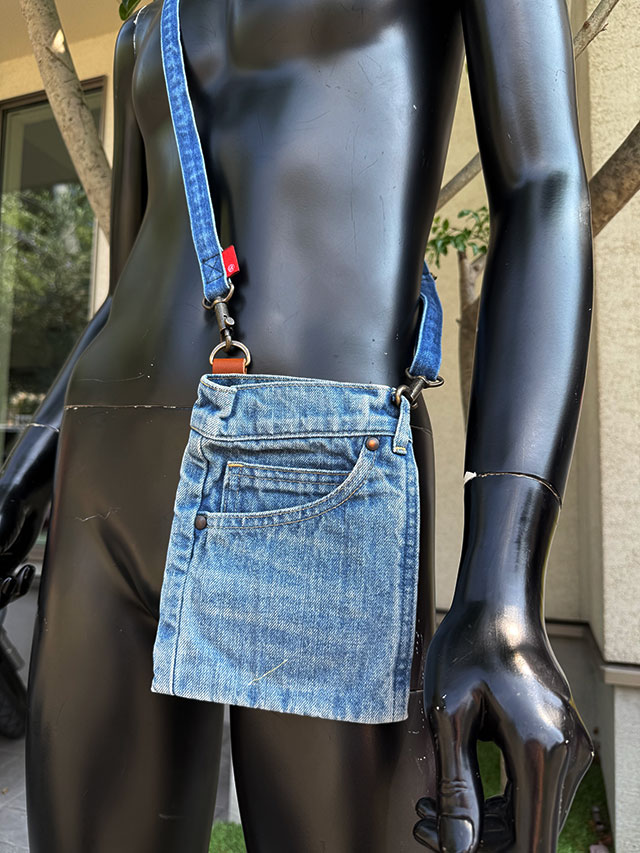 アライヤン　ジーンズポシェット　＆　ショルダーストラップ （淡色）　岡山産デニム　MADE IN JAPAN　■ アメリカ雑貨 アメリカン雑貨 | 