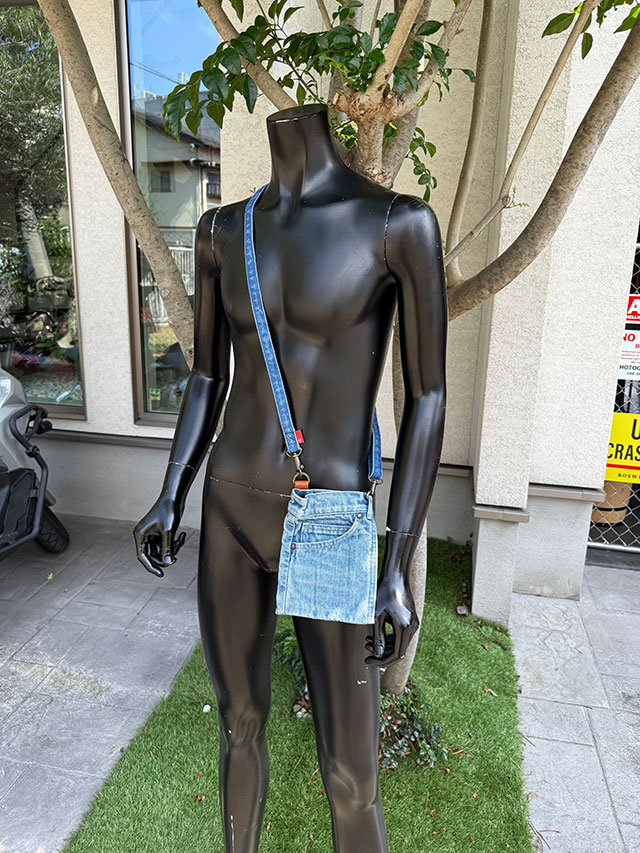 アライヤン　ジーンズポシェット　＆　ショルダーストラップ （淡色）　岡山産デニム　MADE IN JAPAN　■ アメリカ雑貨 アメリカン雑貨 |  | 03