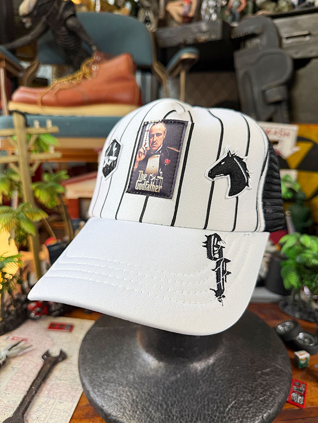 映画　ゴッドファーザー　ドン・ヴィトー・コルレオーネ　オフィシャル　ピンストライプキャップ ■ アメリカン雑貨 アメリカ雑貨 | 