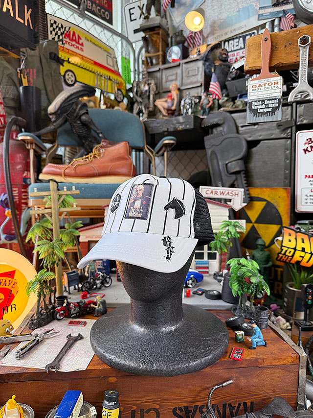 映画　ゴッドファーザー　ドン・ヴィトー・コルレオーネ　オフィシャル　ピンストライプキャップ ■ アメリカン雑貨 アメリカ雑貨 |  | 06