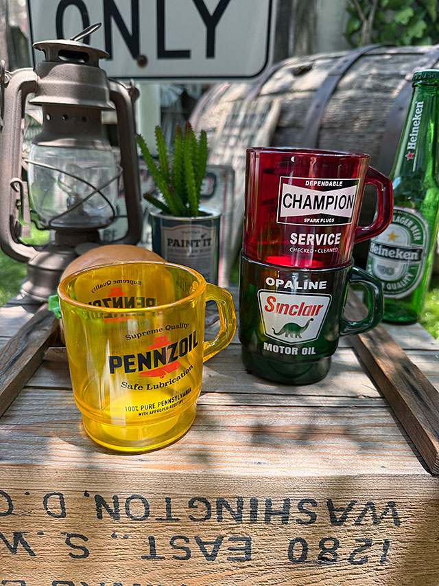 モーター系＆オイルブランド　スタッキングマグ　（3個セット/クリア）　330ml ■ アメリカン雑貨 アメリカ雑貨 |  | 01