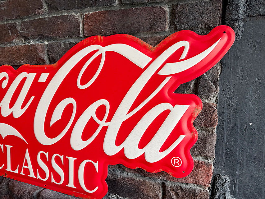 ド迫力！特大サイズ看板 91cm コカ・コーラ ビッグサイズ エンボス