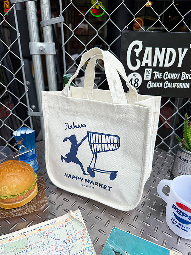 ハレイワ　ミニトートバッグ　（アイボリー/プッシュカートガール）　ハワイアン ■ アメリカ雑貨 アメリカン雑貨 | 