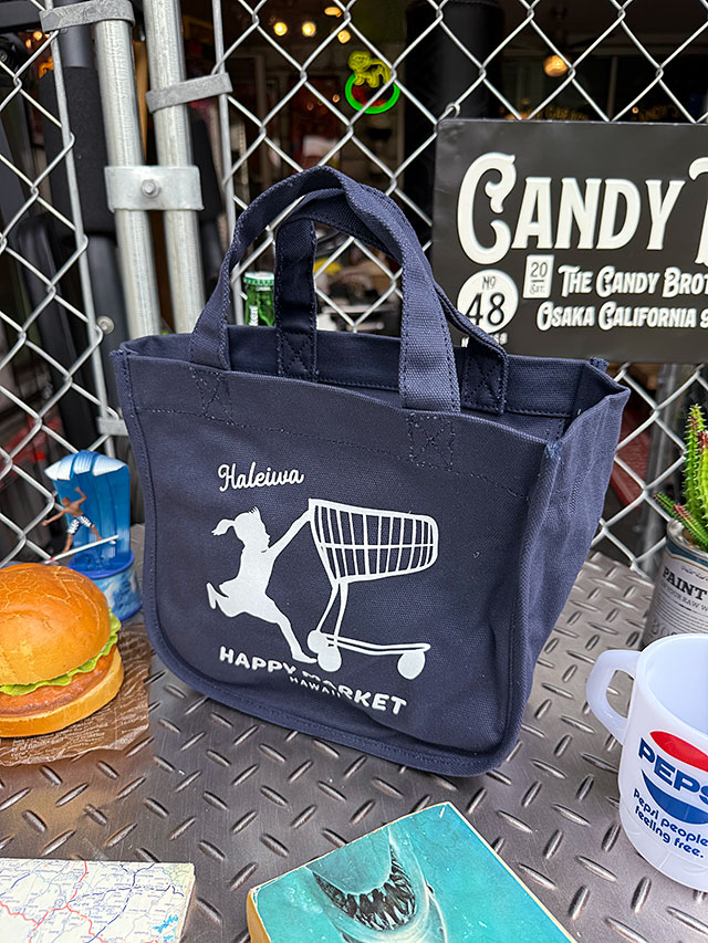 ハレイワ　ミニトートバッグ　（ネイビー/プッシュカートガール）　ハワイアン ■ アメリカン雑貨 アメリカ雑貨 爆買 | 