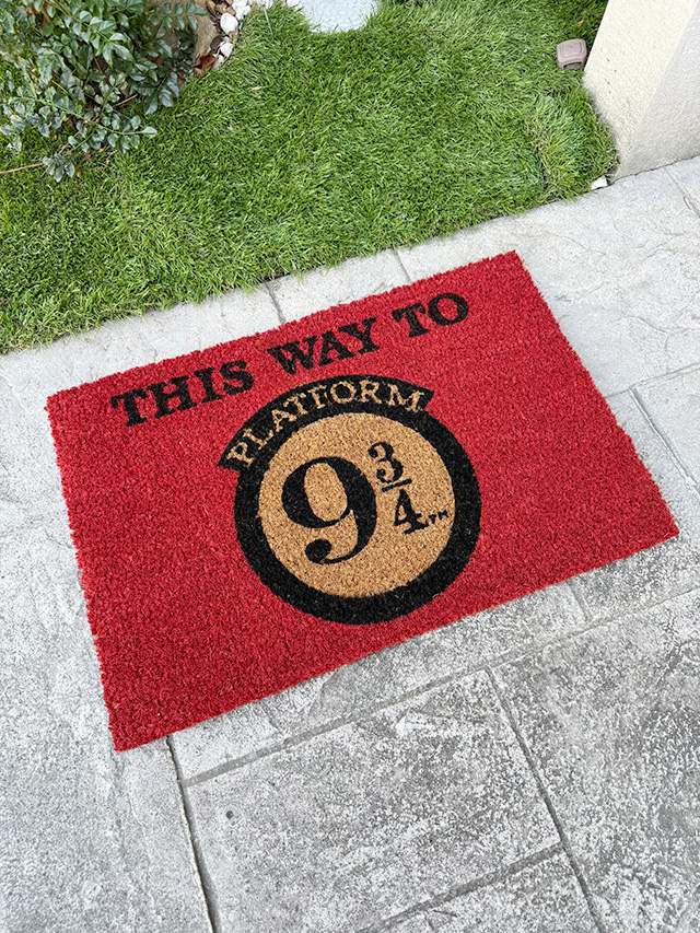映画　ハリーポッター　9と3/4番線　プラットフォーム　ココマット　靴のままで使う玄関マット　コイヤーマット　ドアマット　公式グッズ | 