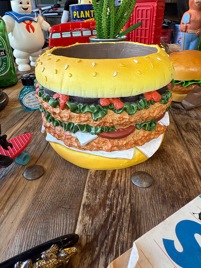 ハンバーガー ポット ポリレジンオブジェ 小物入れ □ アメリカン雑貨