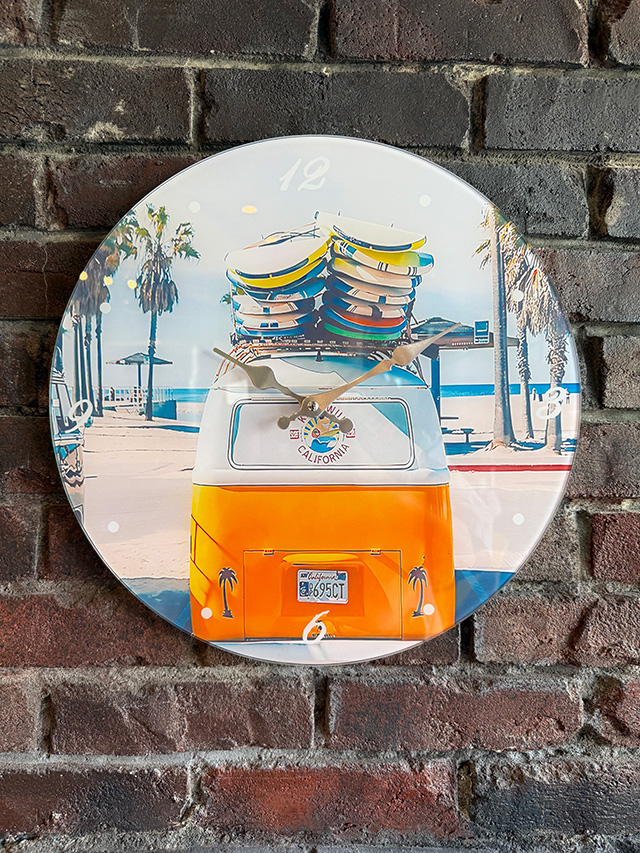 オールドアメリカン　グラスクロック　（サーフカリフォルニア） ■ アメリカ雑貨 アメリカン雑貨 | 