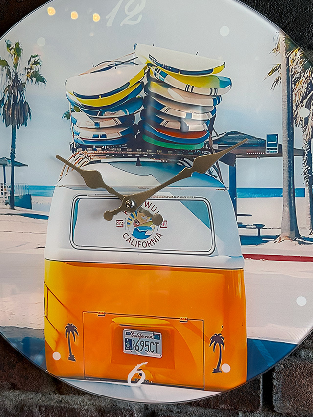 オールドアメリカン　グラスクロック　（サーフカリフォルニア） ■ アメリカ雑貨 アメリカン雑貨 |  | 01