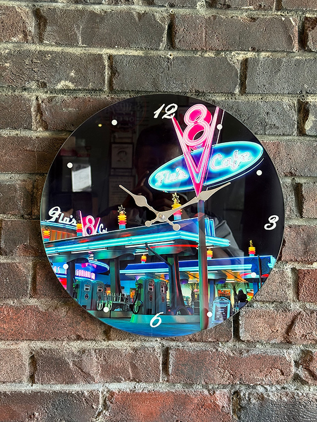 オールドアメリカン　グラスクロック　（V8カフェ＆ガススタ） ■ アメリカン雑貨 アメリカ雑貨 | 