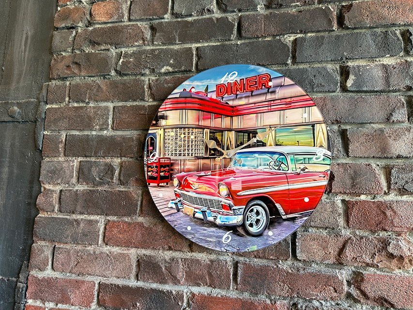 オールドアメリカン　グラスクロック　（アメリカンダイナー＆ベルエア） ■ アメリカン雑貨 アメリカ雑貨 |  | 03