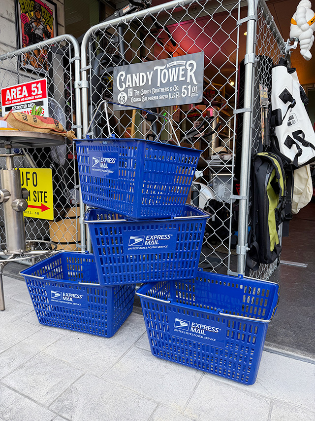 アメリカ業務用　ショッピングバスケット　（USPS/ブル−/4個セット） ■ アメリカン雑貨 アメリカ雑貨 爆買 | 