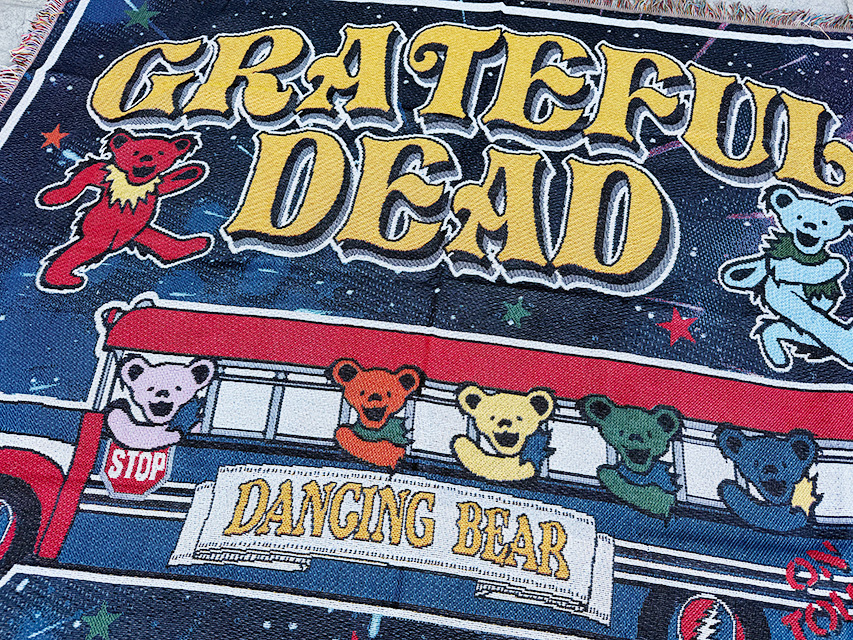 グレイトフルデッド　ダンシングベア　大判ラグマット　フリンジ　タペストリー ■ アメリカン雑貨 アメリカ雑貨 |  | 01