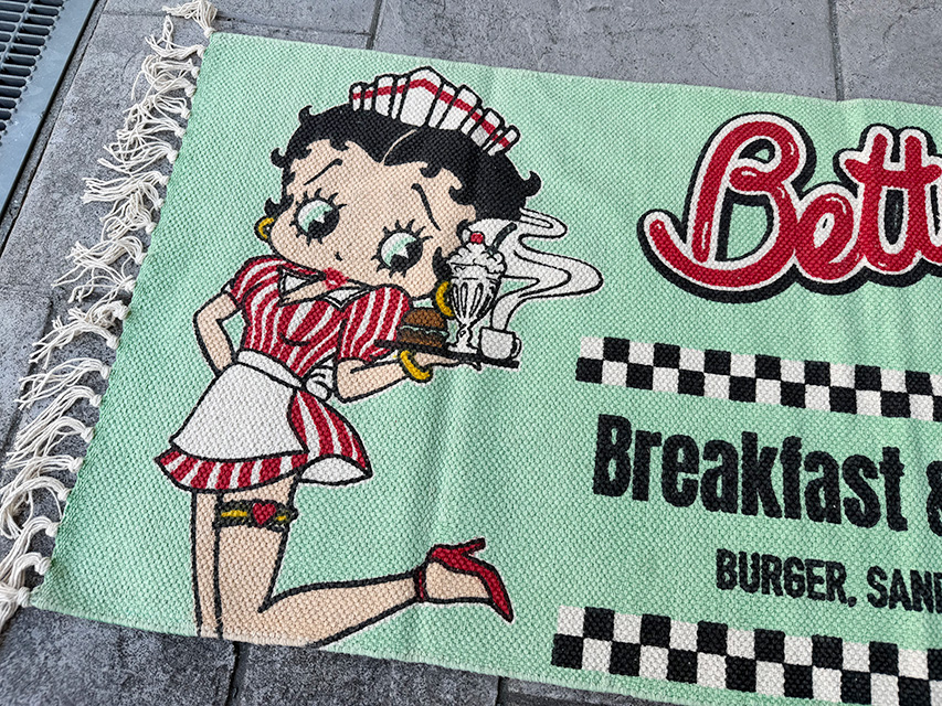 ベティ・ブープ　コットンマット　120cm　ロングサイズ　（ミントグリーン/ダイナーベティ） ■ アメリカン雑貨 アメリカ雑貨 |  | 01