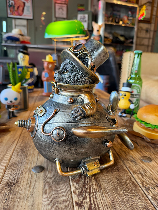 スチームパンク　メカキャット　ポリレジン　オブジェ ■ アメリカ雑貨 アメリカン雑貨 |  | 01
