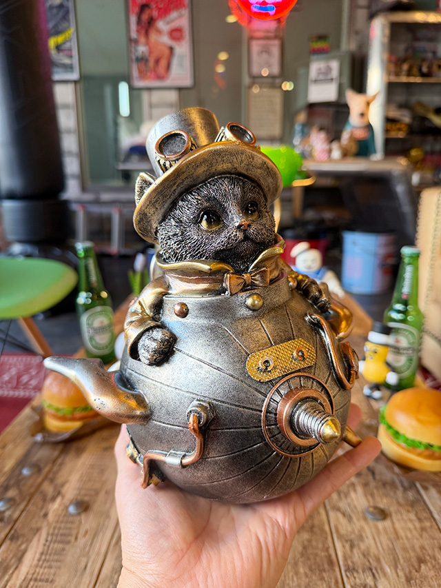 スチームパンク　メカキャット　ポリレジン　オブジェ ■ アメリカ雑貨 アメリカン雑貨 |  | 07