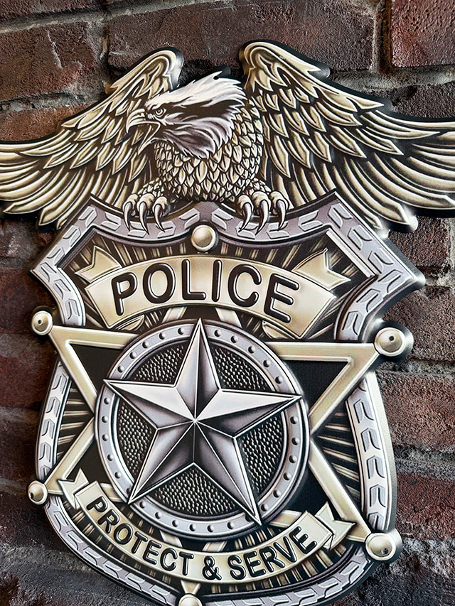 アメリカンポリス　バッジ　ブリキ看板 ■ アメリカン雑貨 アメリカ雑貨 |  | 01