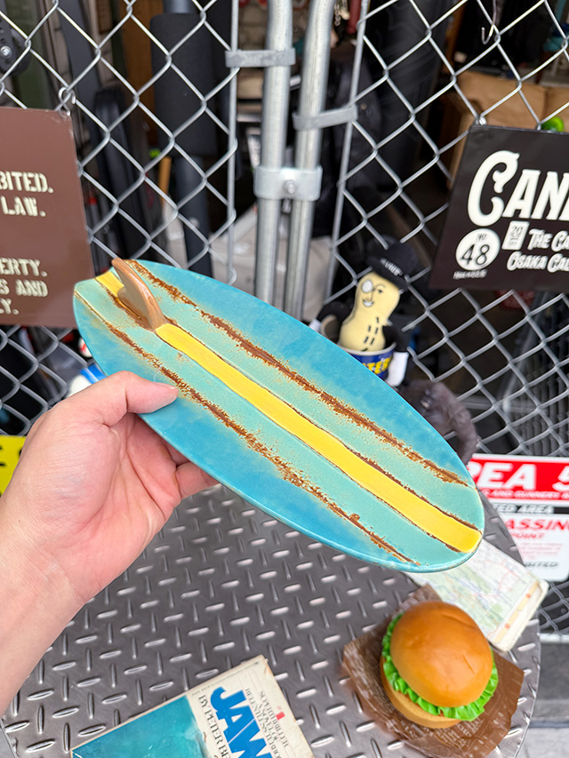 サーフボード　プレート　（ターコイズブルー×イエロー）　お皿 ■ アメリカン雑貨 アメリカ雑貨 |  | 05