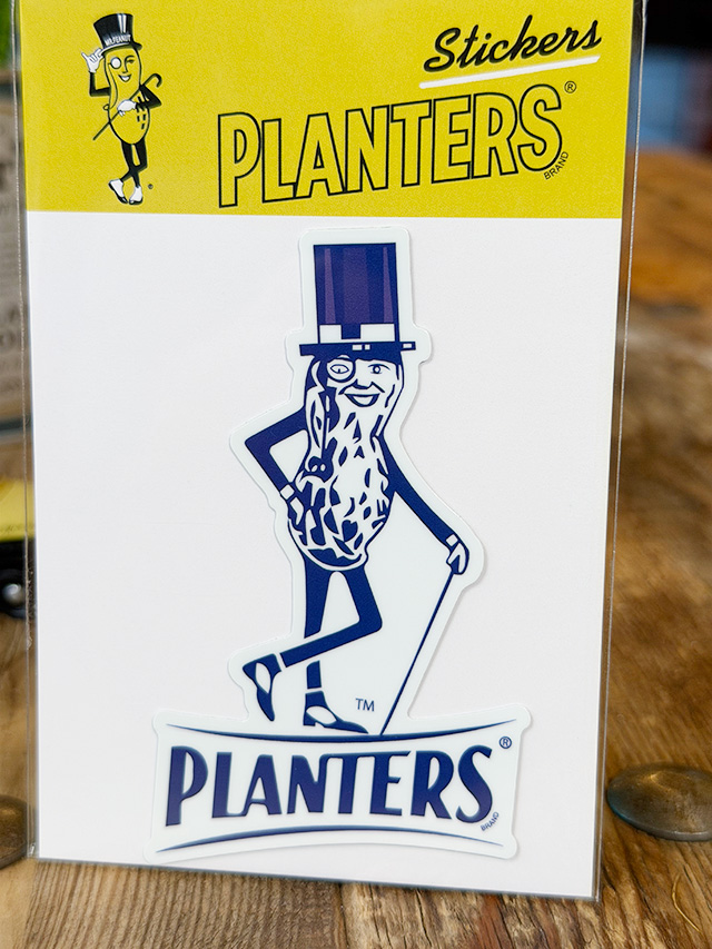 ミスターピーナッツ　オフィシャル　ステッカー　（オールドキャラクター＆ロゴ） ■ アメリカン雑貨 アメリカ雑貨 | 