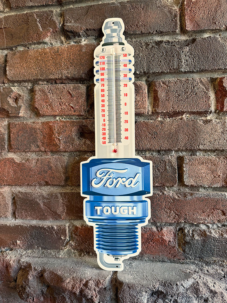 フォード　スパークプラグ型　サーモメーター　温度計　ブリキ看板　MADE IN U.S.A. ■ アメリカン雑貨 アメリカ雑貨 | 