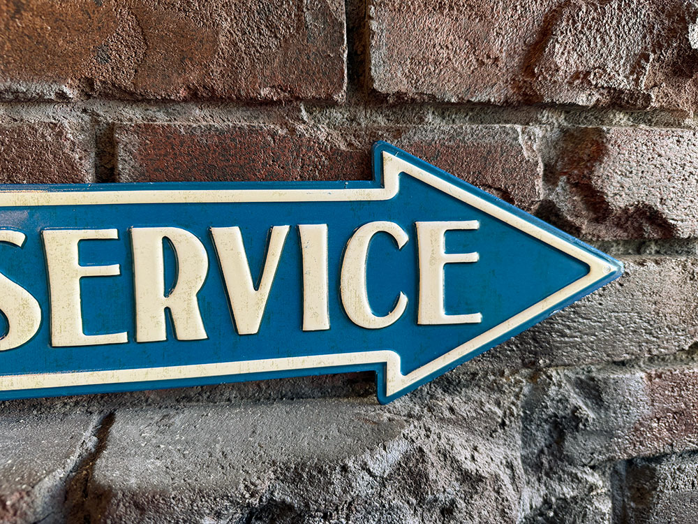 フォード　アローカットサイン　（FORD SERVICE）　矢印形　ブリキ看板　エンボス　ティンサイン ■ アメリカン雑貨 アメリカ雑貨 |  | 02