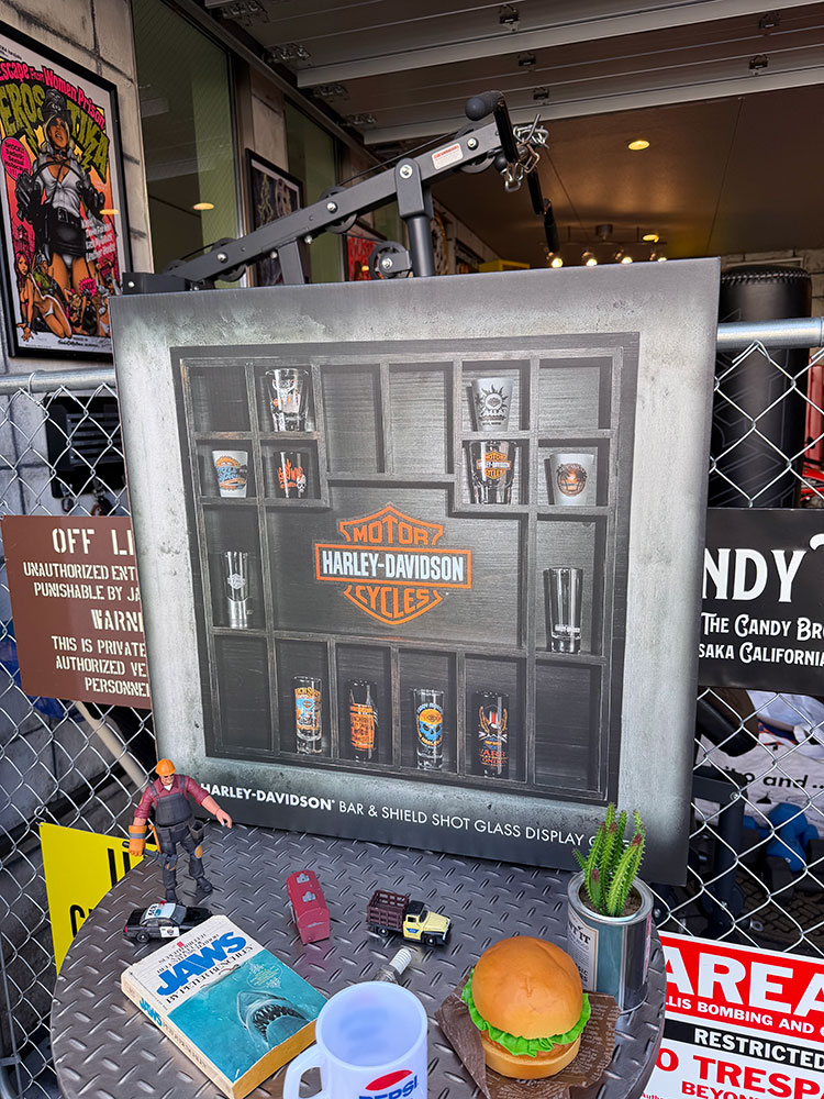 ハーレーダビッドソン　ショットグラス　ディスプレイケース　木製　ウッド　ウォールラック ■ アメリカン雑貨 アメリカ雑貨 | Harley Davidson | 08