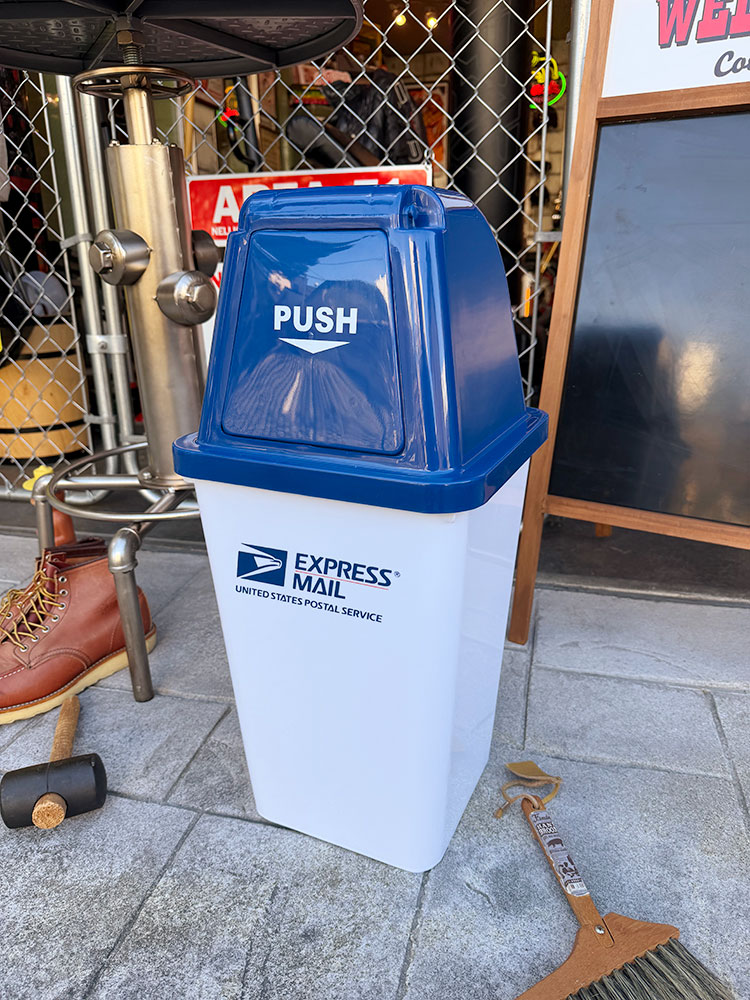 USPS　ダストビン　20Lサイズ　（ホワイト×ネイビー）　ゴミ箱　トラッシュカン ■ アメリカン雑貨 アメリカ雑貨 | 